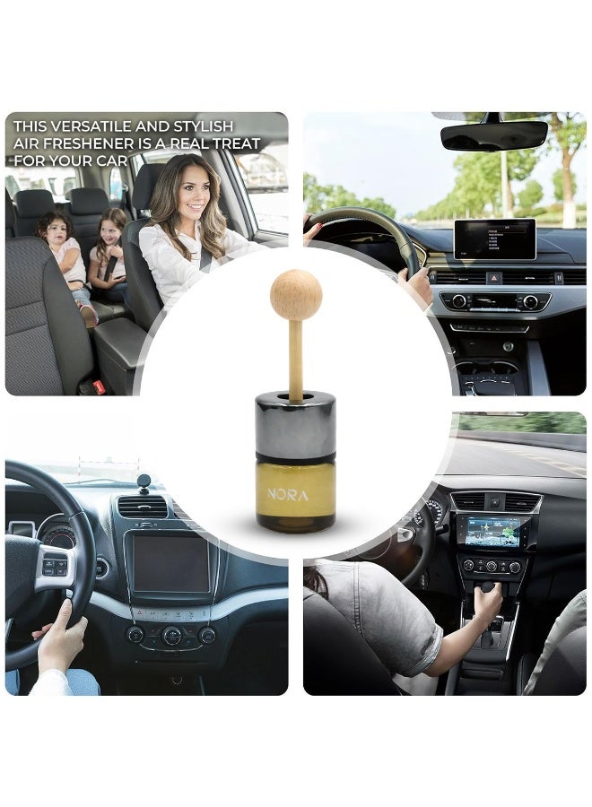 نورا معطر جو للسيارة من نورا، برائحة العلكة، 15 مل، زيت عطري طبيعي، موزع خشبي، مشبك - Image 4